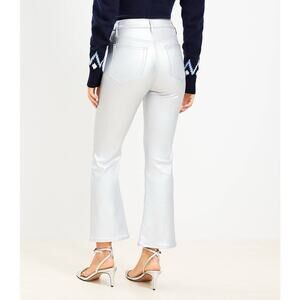 Rave High Rise Kick Crop Jeans in Silver Metallic Loft Size 2 XS Pants